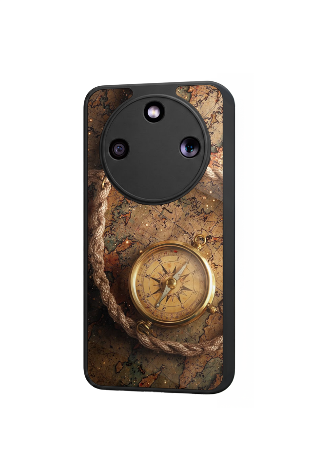 Honor Magic 8 Lite Uyumlu Pusula Tasarımlı Glossy Premium Kılıf