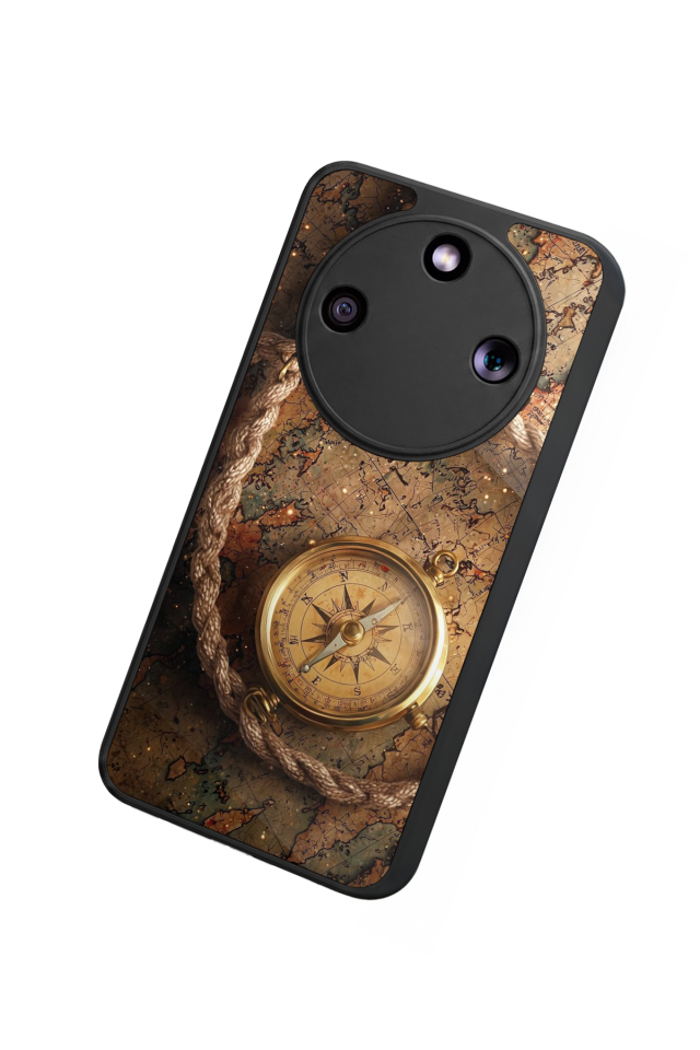 Honor Magic 8 Lite Uyumlu Pusula Tasarımlı Glossy Premium Kılıf