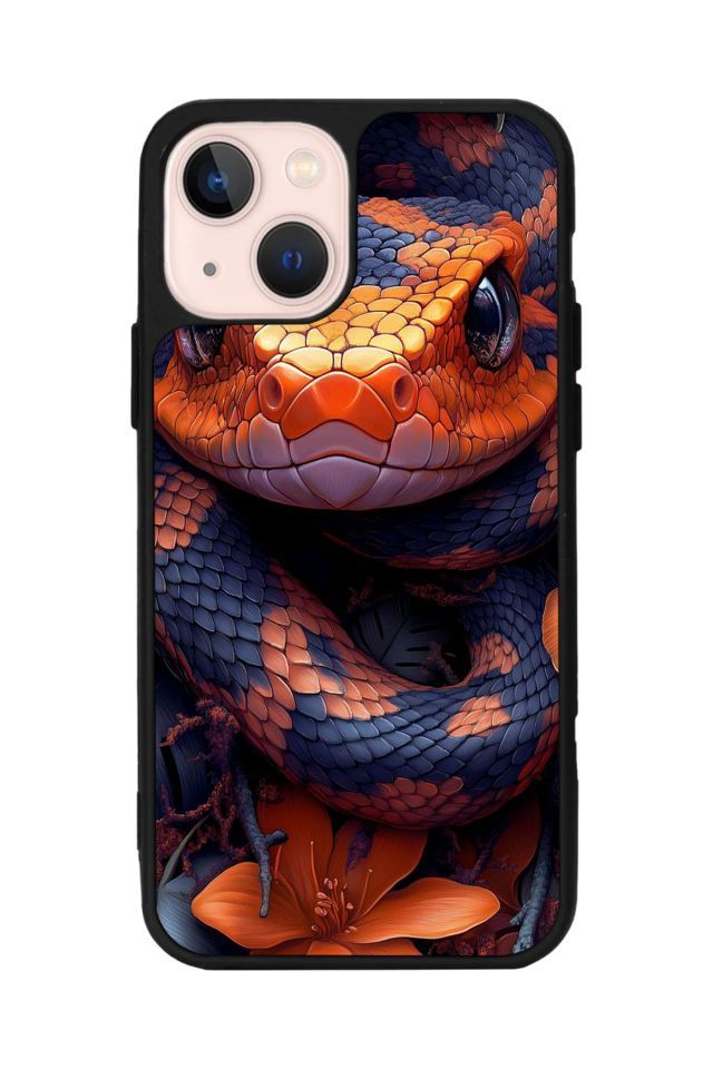 iPhone 13/14 Uyumlu Yılan Tasarımlı Glossy Premium Kılıf