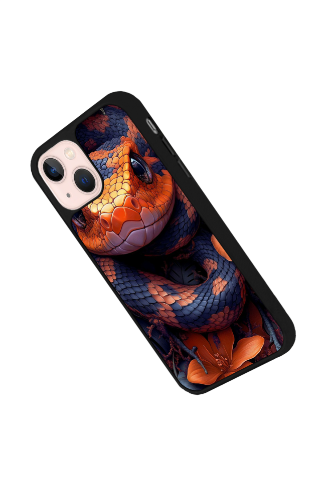 iPhone 13/14 Uyumlu Yılan Tasarımlı Glossy Premium Kılıf
