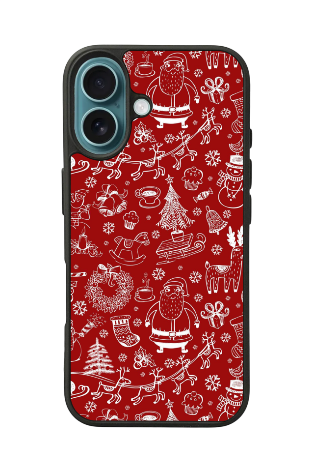 iPhone 16 Plus Uyumlu Yilbasi Christmas Tasarımlı Glossy Premium Kılıf
