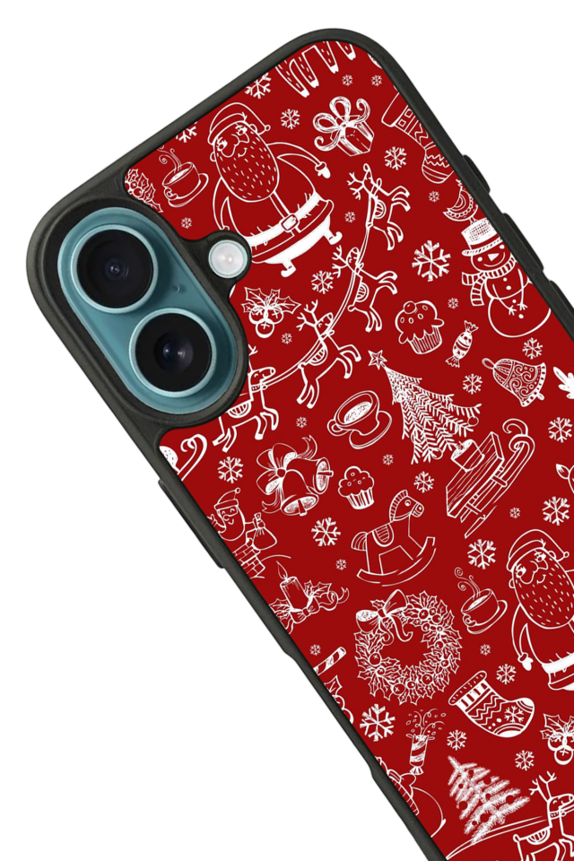 iPhone 16 Plus Uyumlu Yilbasi Christmas Tasarımlı Glossy Premium Kılıf