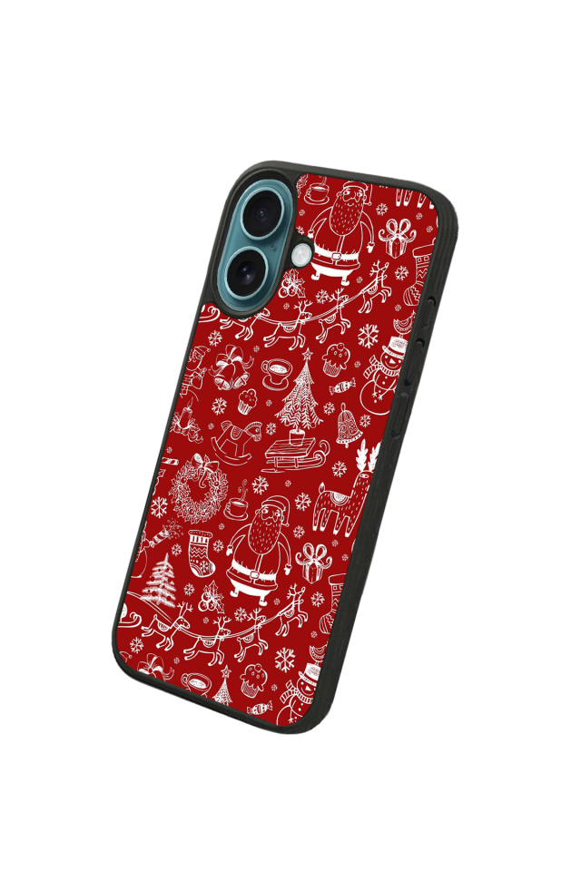 iPhone 16 Plus Uyumlu Yilbasi Christmas Tasarımlı Glossy Premium Kılıf