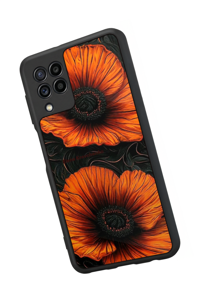 Samsung Galaxy M22 Uyumlu Botanik Tasarımlı Glossy Premium Kılıf