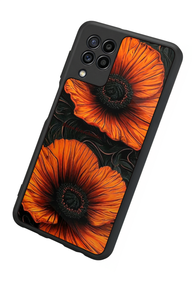 Samsung Galaxy M22 Uyumlu Botanik Tasarımlı Glossy Premium Kılıf