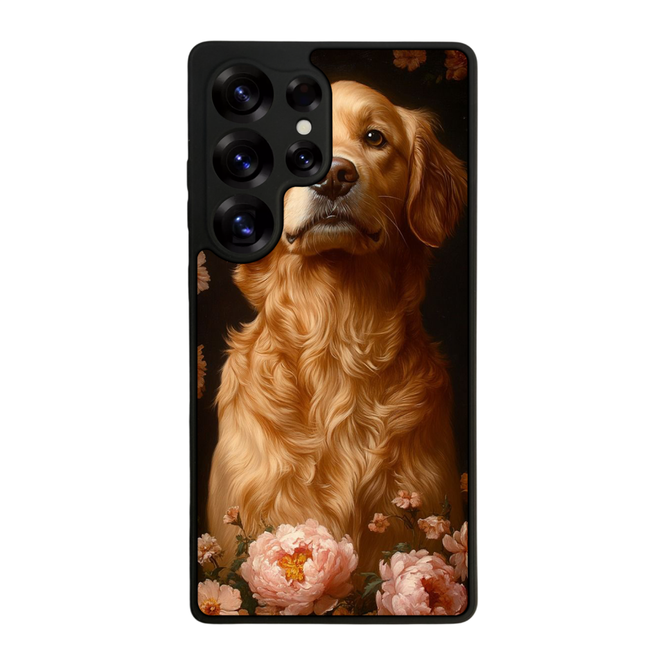Samsung Galaxy S25 Ultra Uyumlu Golden Kopek Tasarımlı Glossy Premium Kılıf