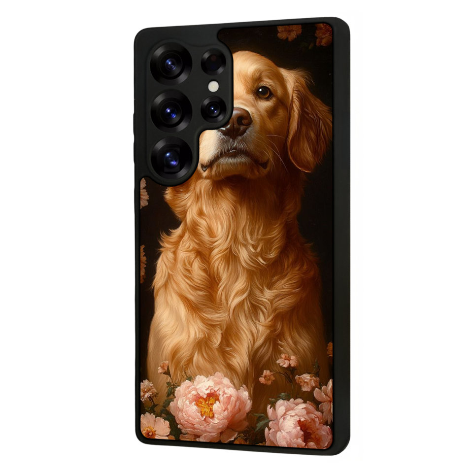 Samsung Galaxy S25 Ultra Uyumlu Golden Kopek Tasarımlı Glossy Premium Kılıf