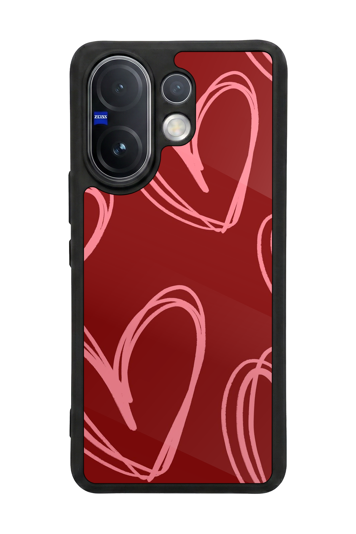 Vivo V60 Uyumlu Kalp Love Tasarımlı Glossy Premium Kılıf