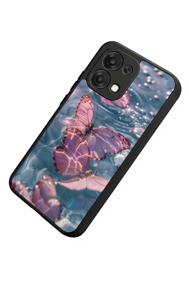 Oppo A6 Pro Uyumlu Kelebek Tasarımlı Glossy Premium Kılıf