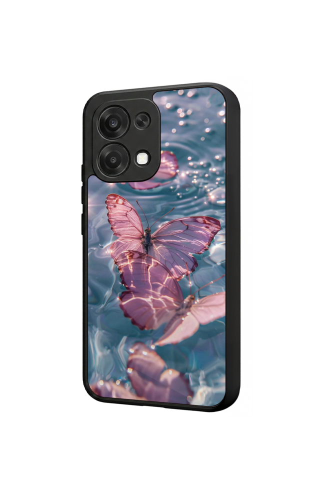 Oppo A6 Pro Uyumlu Kelebek Tasarımlı Glossy Premium Kılıf