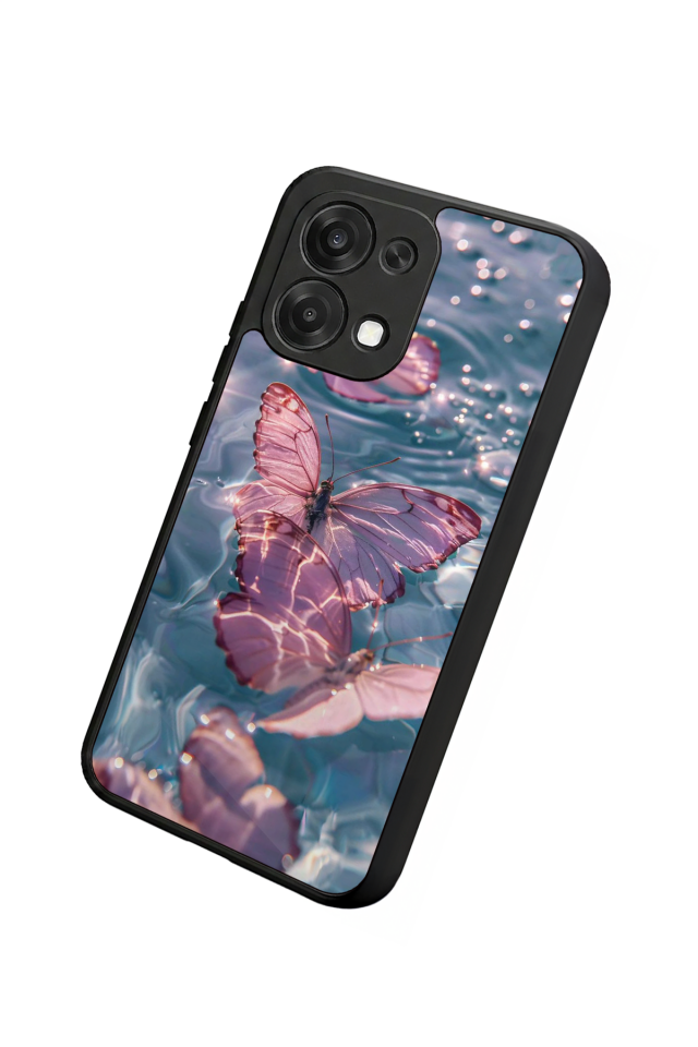 Oppo A6 Pro Uyumlu Kelebek Tasarımlı Glossy Premium Kılıf