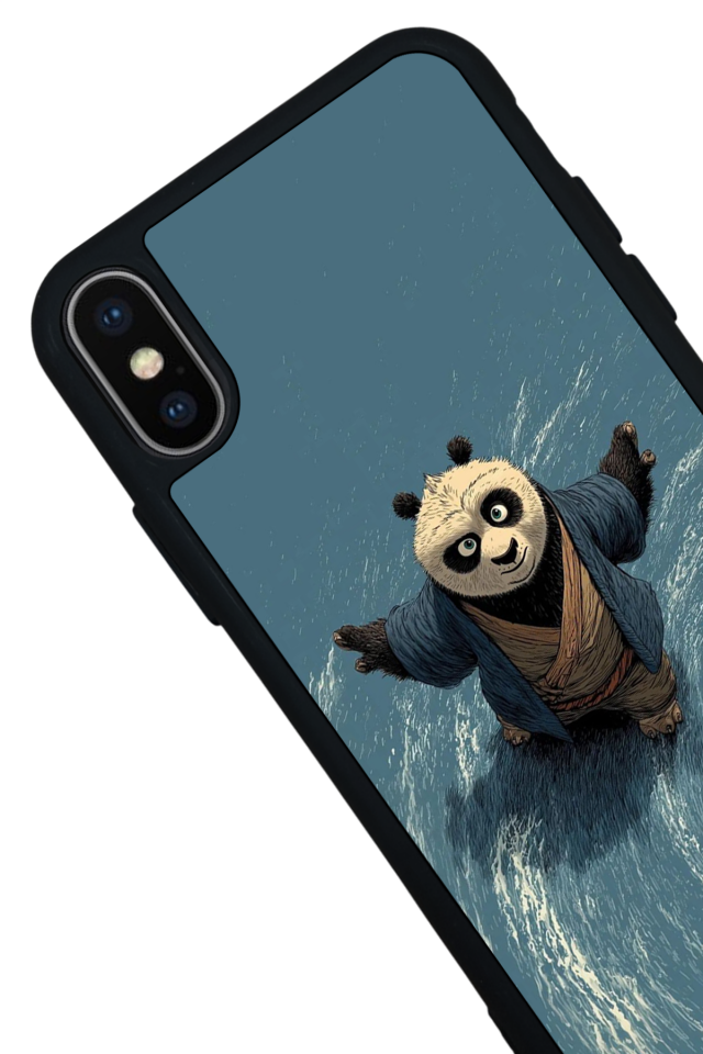 iPhone X/ XS Uyumlu Kung Fu Panda Tasarımlı Glossy Premium Kılıf