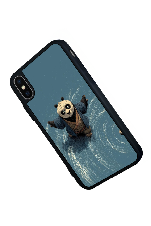 iPhone X/ XS Uyumlu Kung Fu Panda Tasarımlı Glossy Premium Kılıf