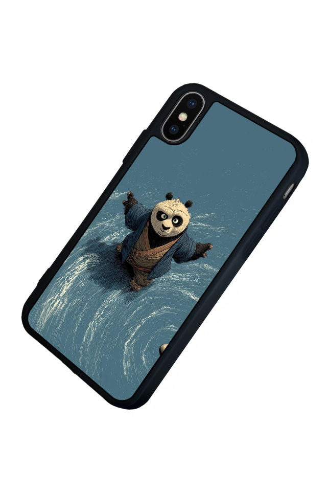 iPhone X/ XS Uyumlu Kung Fu Panda Tasarımlı Glossy Premium Kılıf
