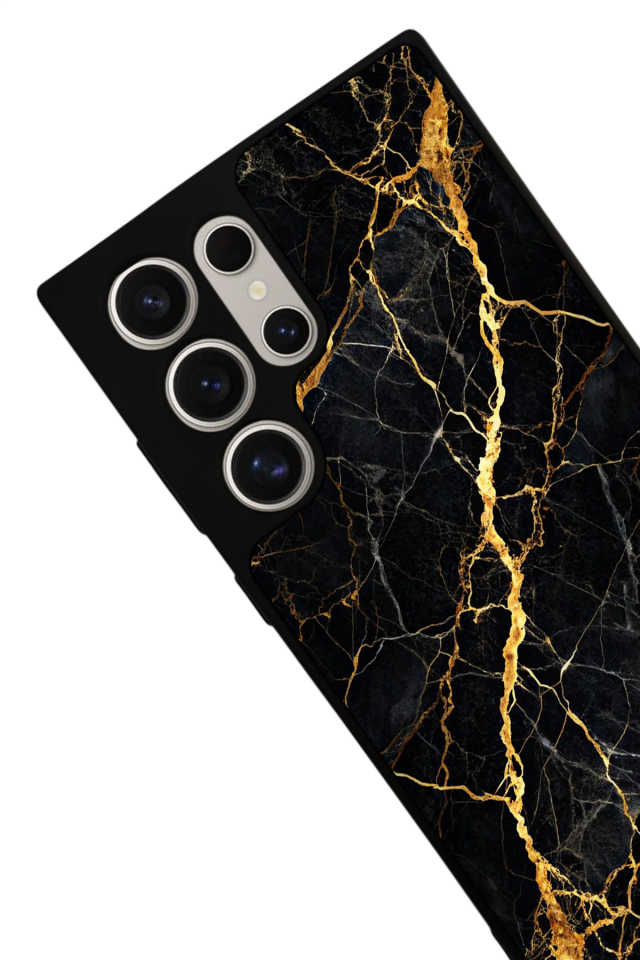 Samsung Galaxy S22 Ultra Uyumlu Mermer Marble Tasarımlı Glossy Premium Kılıf