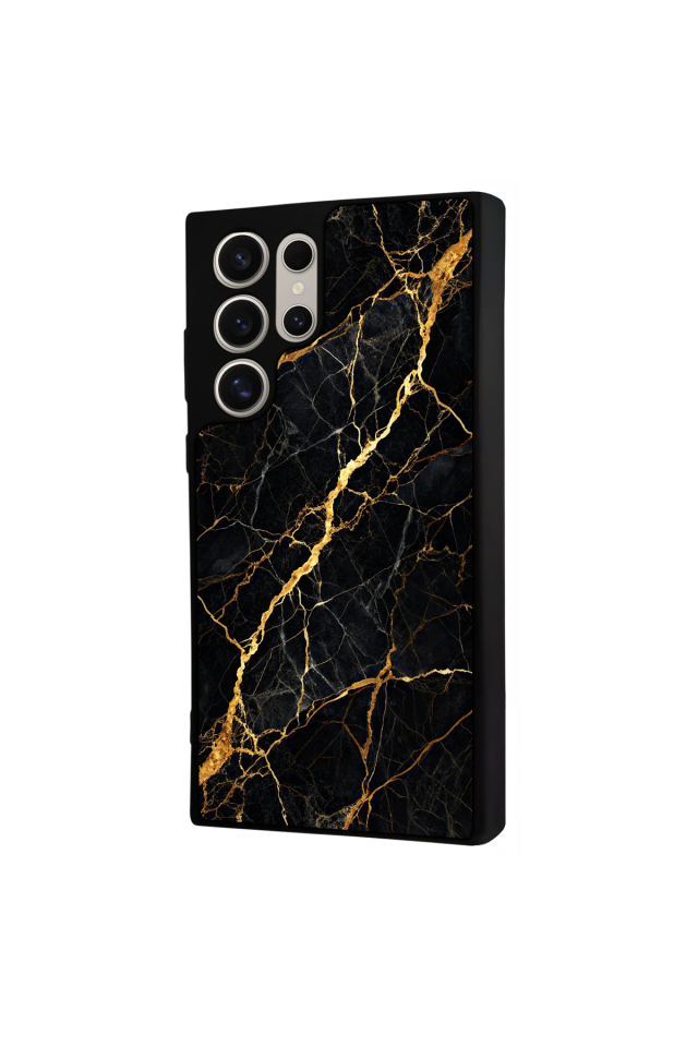 Samsung Galaxy S22 Ultra Uyumlu Mermer Marble Tasarımlı Glossy Premium Kılıf