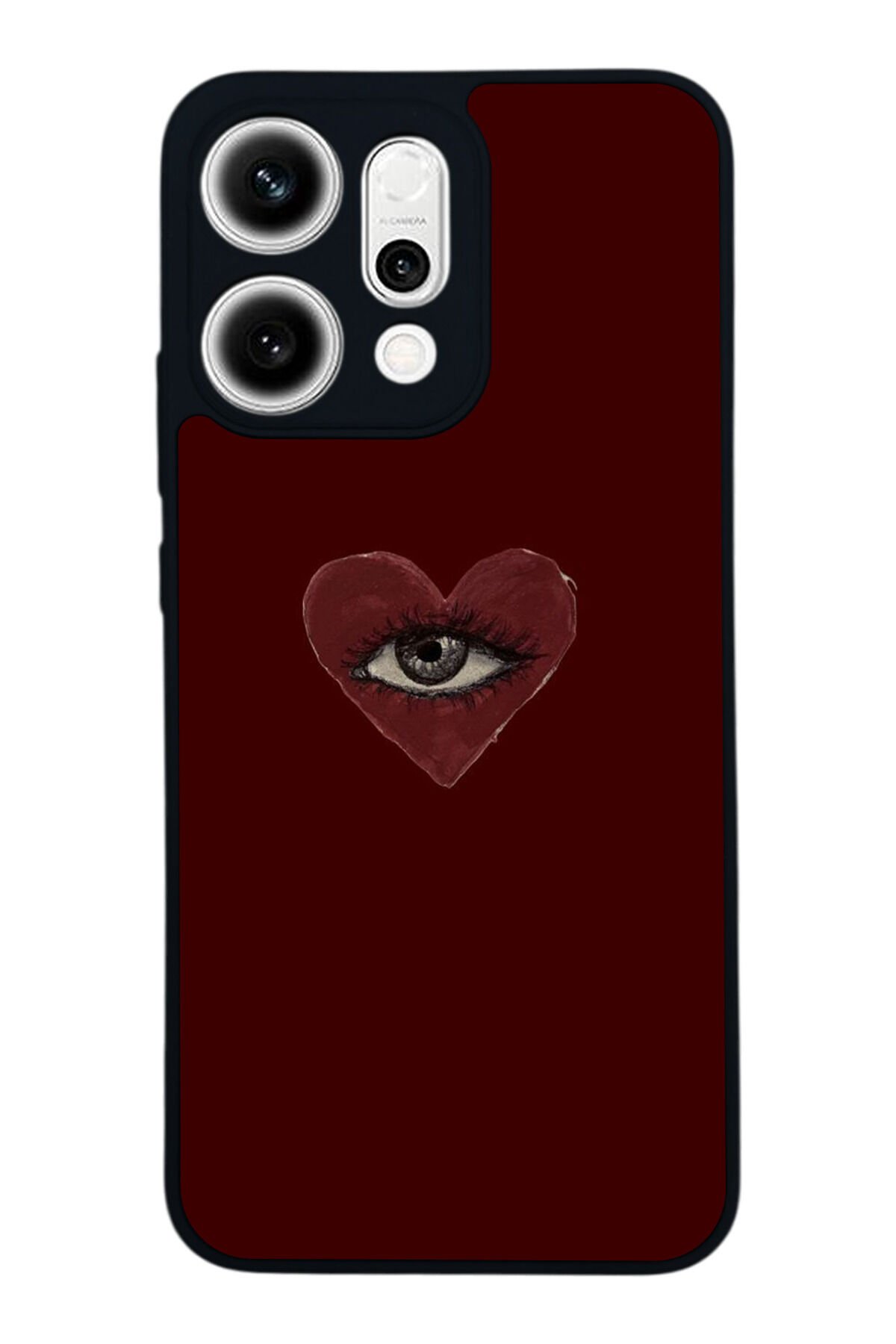 Oppo Reno 14 Uyumlu Kalp Love Tasarımlı Glossy Premium Kılıf