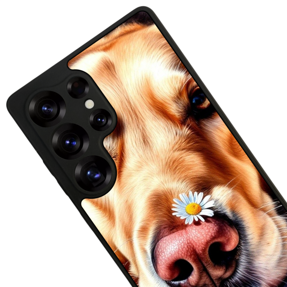 Samsung Galaxy S25 Ultra Uyumlu Golden Kopek Tasarımlı Glossy Premium Kılıf