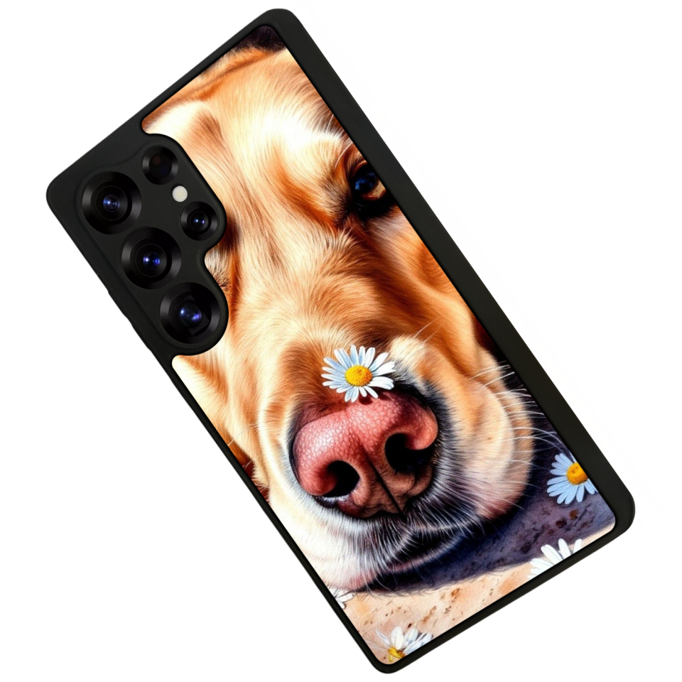 Samsung Galaxy S25 Ultra Uyumlu Golden Kopek Tasarımlı Glossy Premium Kılıf