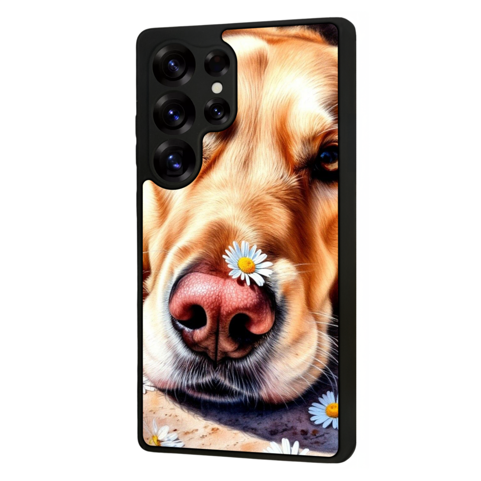 Samsung Galaxy S25 Ultra Uyumlu Golden Kopek Tasarımlı Glossy Premium Kılıf