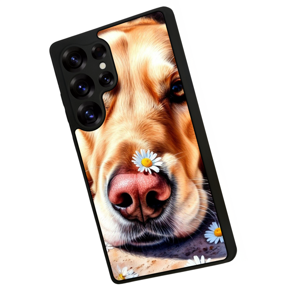 Samsung Galaxy S25 Ultra Uyumlu Golden Kopek Tasarımlı Glossy Premium Kılıf