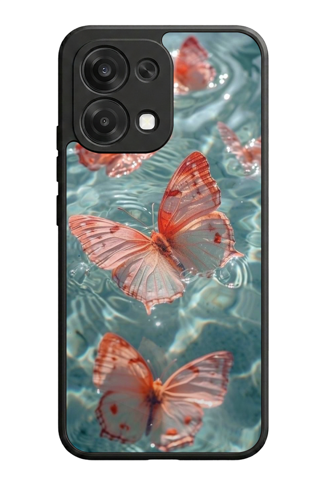 Oppo A6 Pro Uyumlu Kelebek Tasarımlı Glossy Premium Kılıf