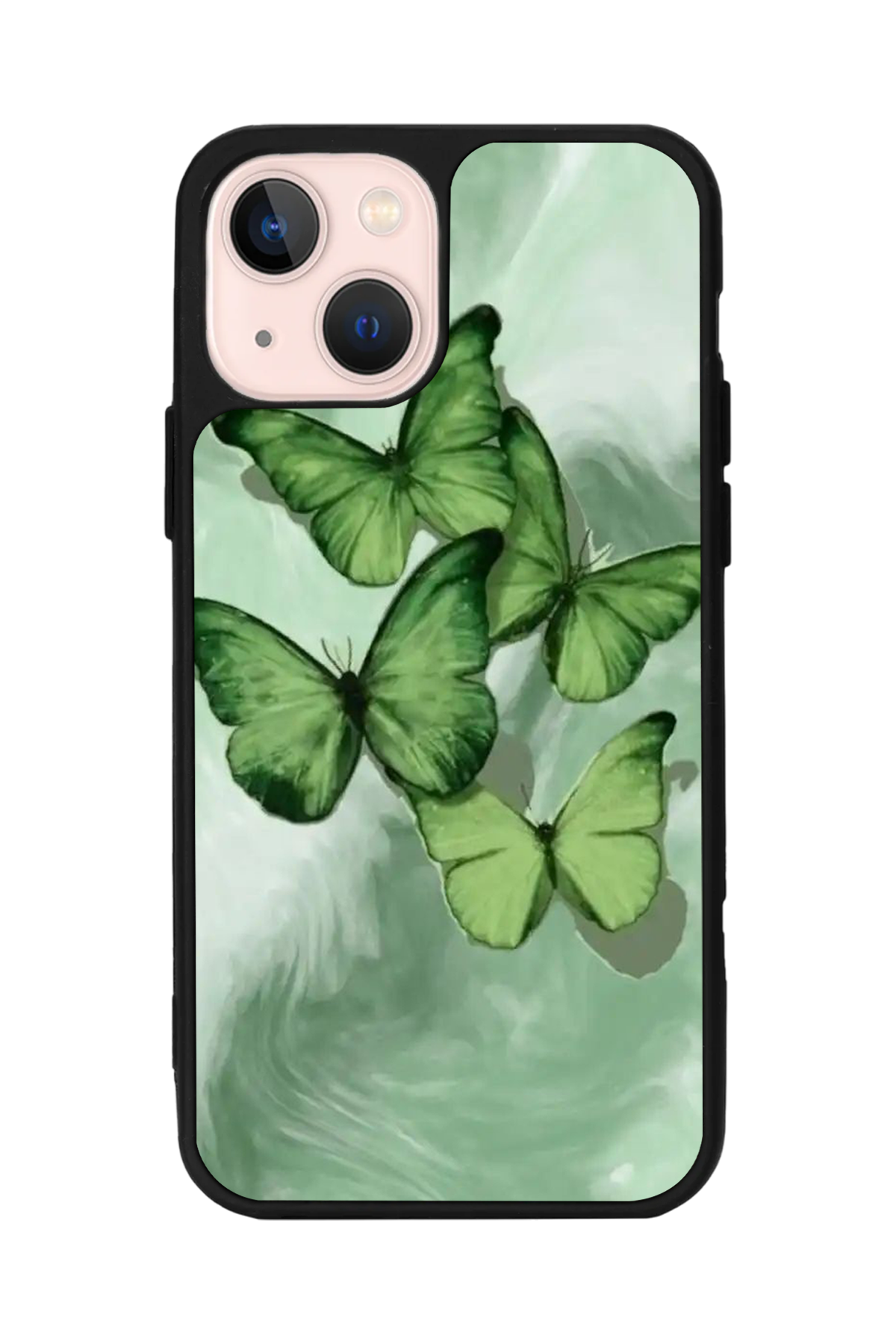 iPhone 13 Mini Uyumlu Kelebek Tasarımlı Glossy Premium Kılıf