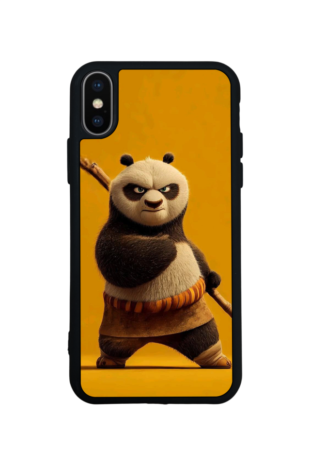 iPhone X/ XS Uyumlu Kung Fu Panda Tasarımlı Glossy Premium Kılıf