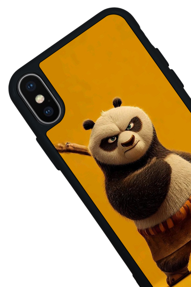 iPhone X/ XS Uyumlu Kung Fu Panda Tasarımlı Glossy Premium Kılıf