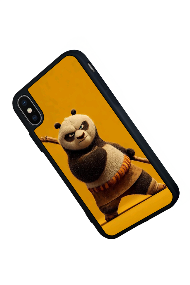 iPhone X/ XS Uyumlu Kung Fu Panda Tasarımlı Glossy Premium Kılıf