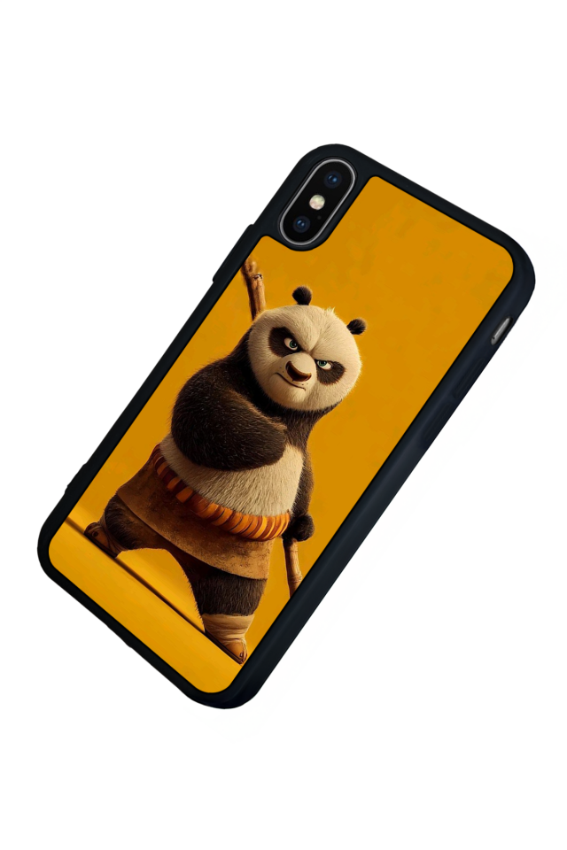 iPhone X/ XS Uyumlu Kung Fu Panda Tasarımlı Glossy Premium Kılıf