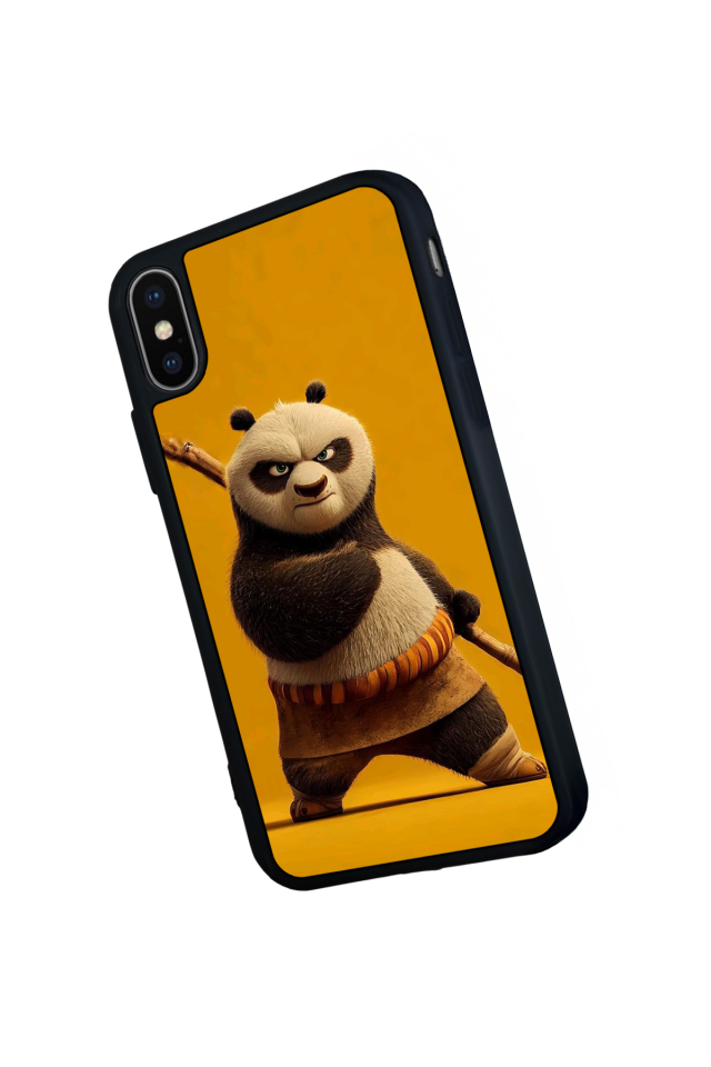 iPhone X/ XS Uyumlu Kung Fu Panda Tasarımlı Glossy Premium Kılıf