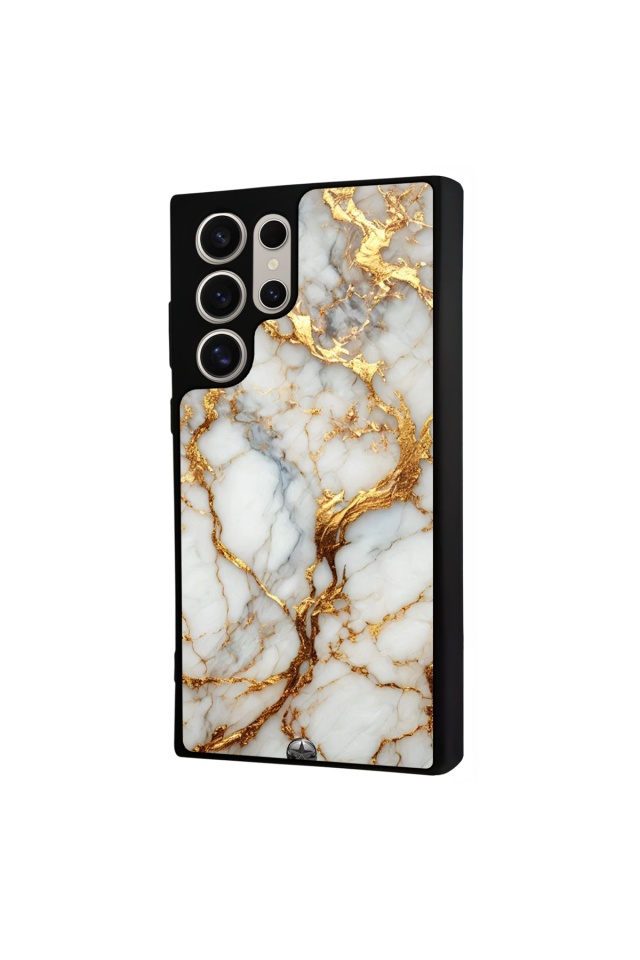 Samsung Galaxy S22 Ultra Uyumlu Mermer Marble Tasarımlı Glossy Premium Kılıf