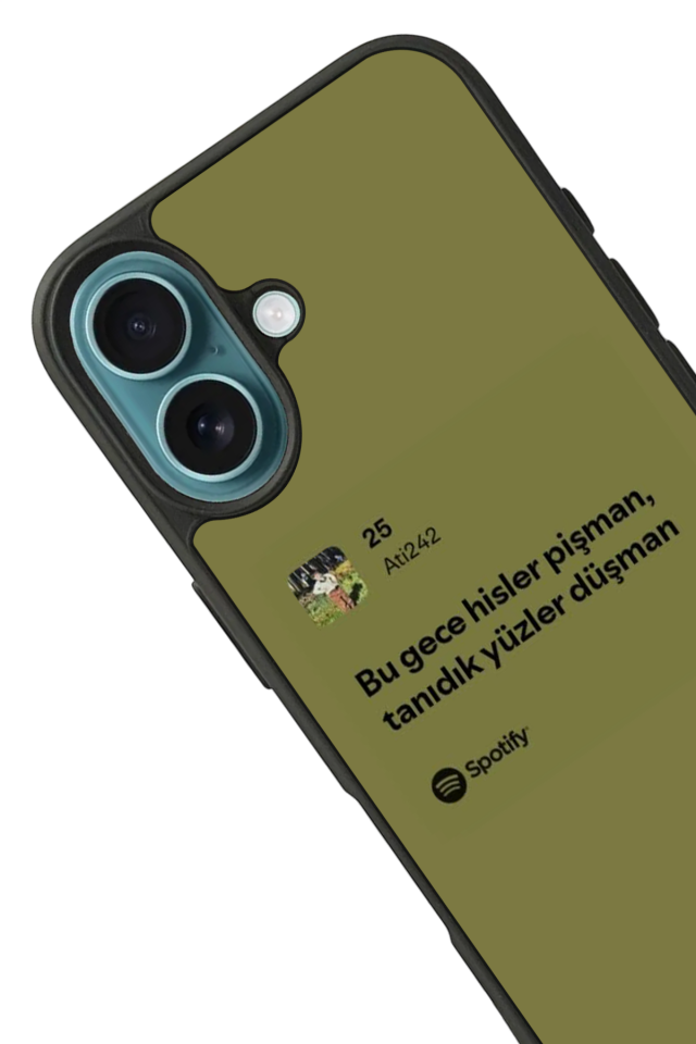 iPhone 16 Uyumlu Sarki Sozleri Tasarımlı Glossy Premium Kılıf