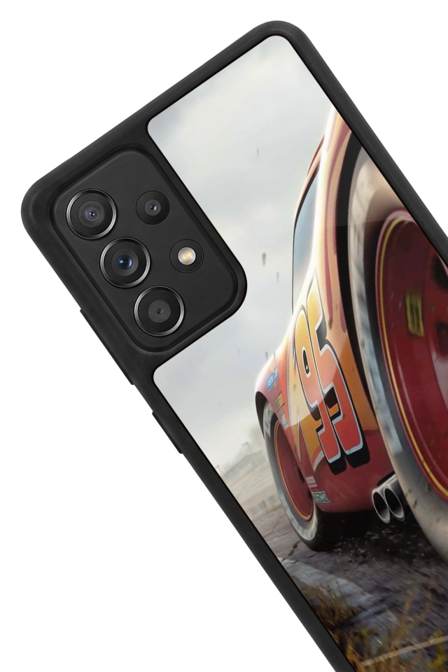 Samsung Galaxy A72 Uyumlu Şimsek McQueen Tasarımlı Glossy Premium Kılıf