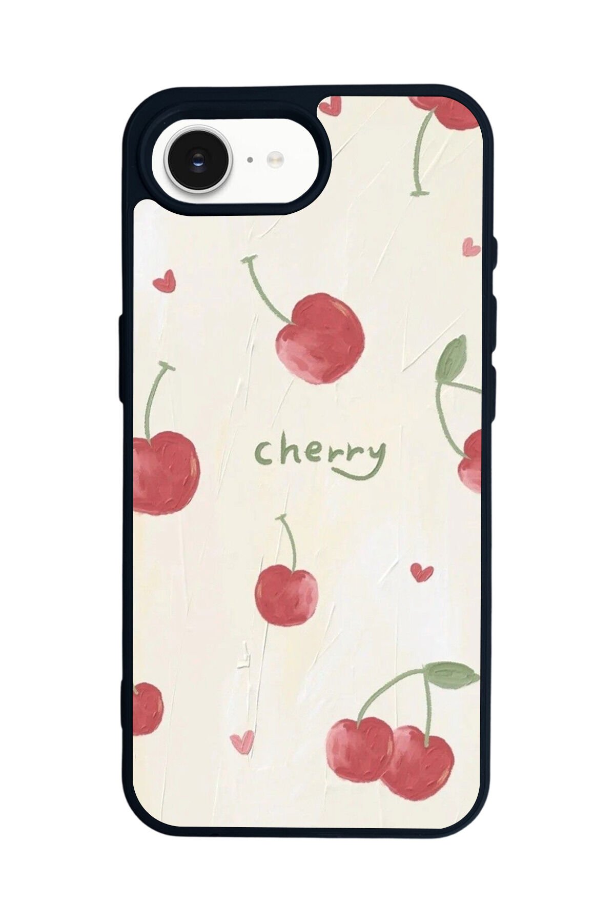 iPhone 16E Uyumlu Kiraz Tasarımlı Glossy Premium Kılıf
