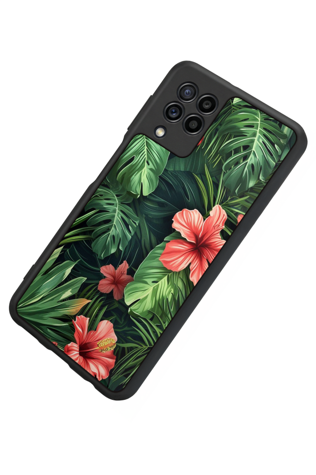 Samsung Galaxy M22 Uyumlu Botanik Tasarımlı Glossy Premium Kılıf