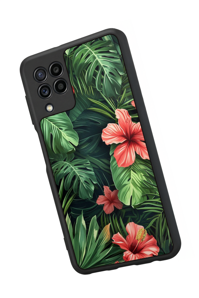 Samsung Galaxy M22 Uyumlu Botanik Tasarımlı Glossy Premium Kılıf