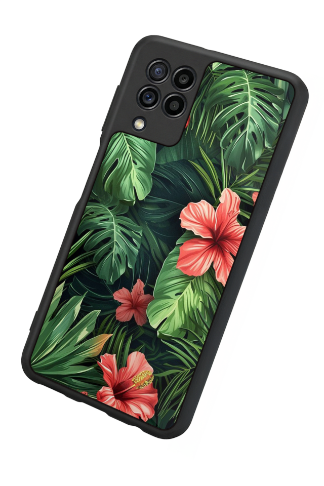 Samsung Galaxy M22 Uyumlu Botanik Tasarımlı Glossy Premium Kılıf