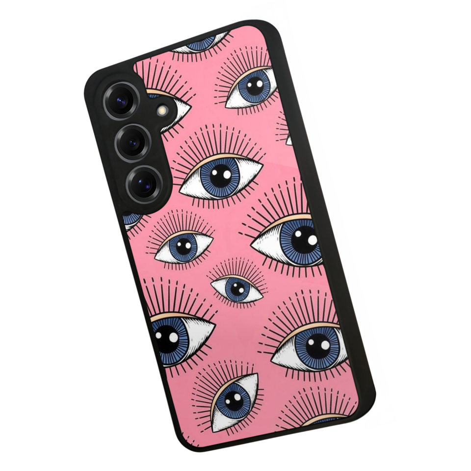 Samsung Galaxy S25 Uyumlu Göz Tasarımlı Glossy Premium Kılıf