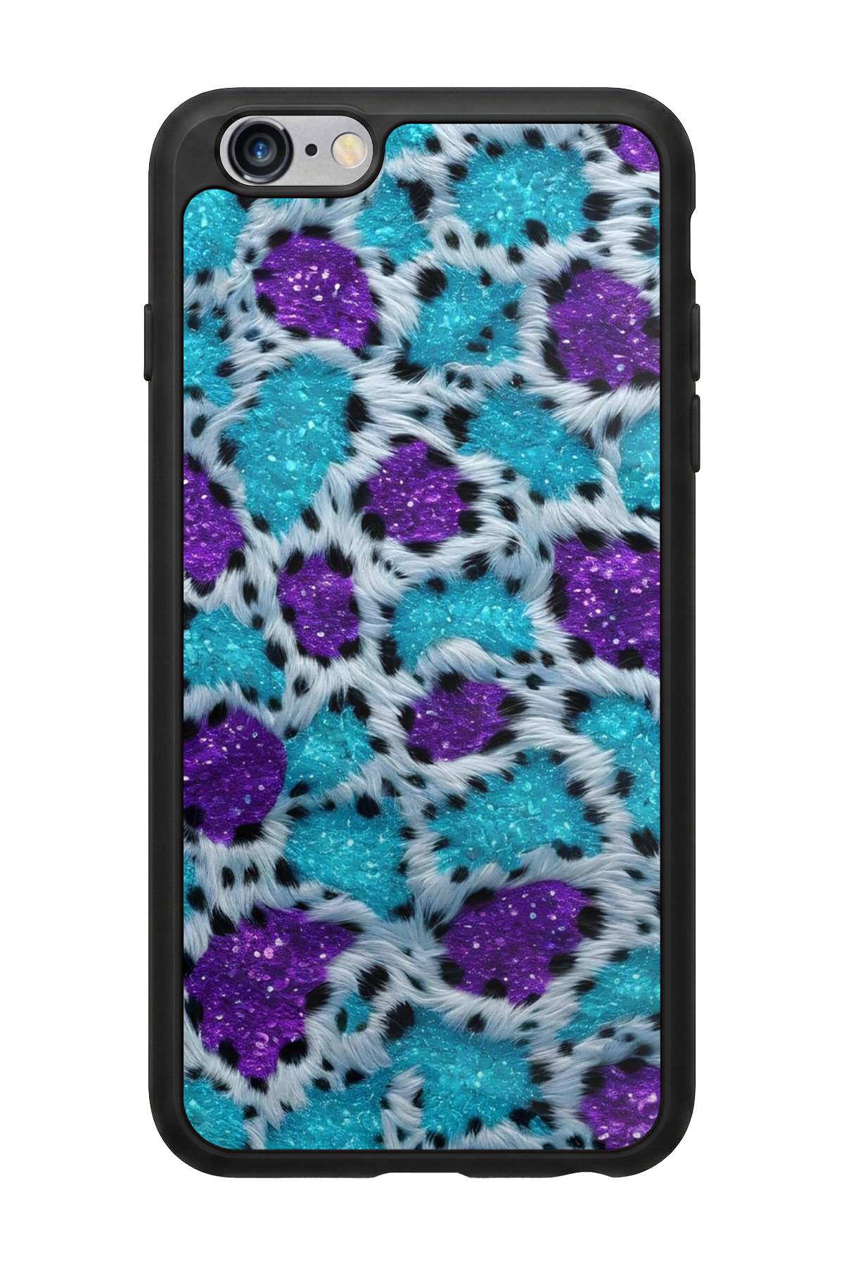 iPhone 6s Plus Uyumlu Hologram Leopar Tasarımlı Glossy Premium Kılıf