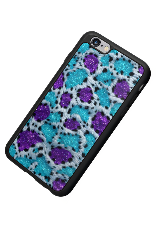 iPhone 6s Plus Uyumlu Hologram Leopar Tasarımlı Glossy Premium Kılıf