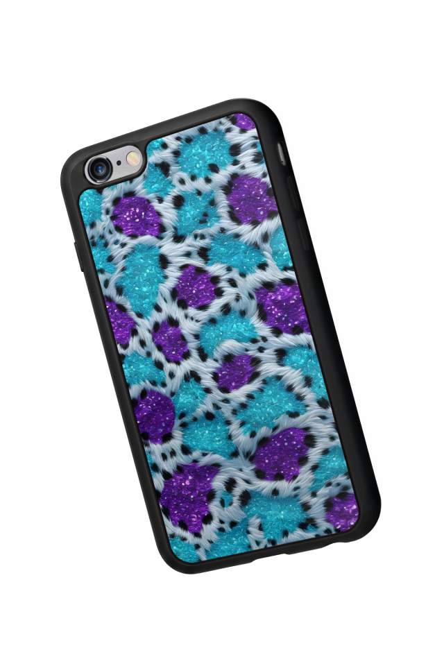 iPhone 6s Plus Uyumlu Hologram Leopar Tasarımlı Glossy Premium Kılıf