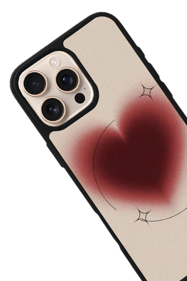 iPhone 16 Pro Max Uyumlu Kalp Love Tasarımlı Glossy Premium Kılıf