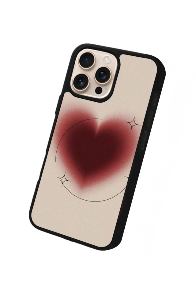 iPhone 16 Pro Max Uyumlu Kalp Love Tasarımlı Glossy Premium Kılıf