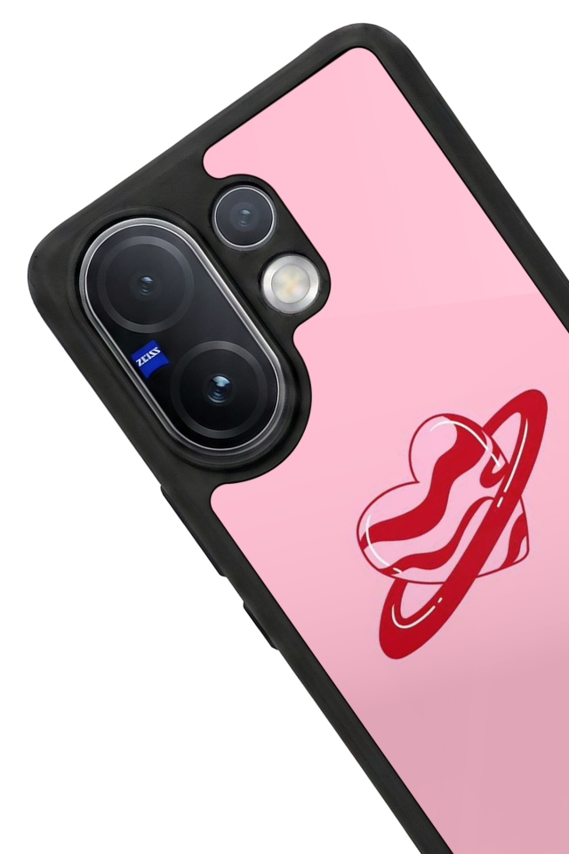 Vivo V60 Uyumlu Kalp Love Tasarımlı Glossy Premium Kılıf