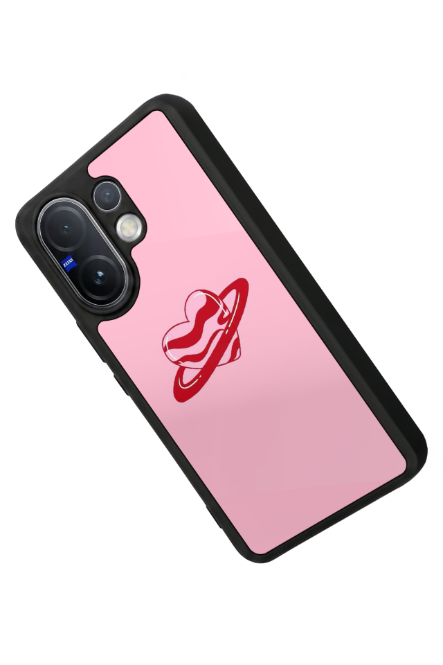 Vivo V60 Uyumlu Kalp Love Tasarımlı Glossy Premium Kılıf