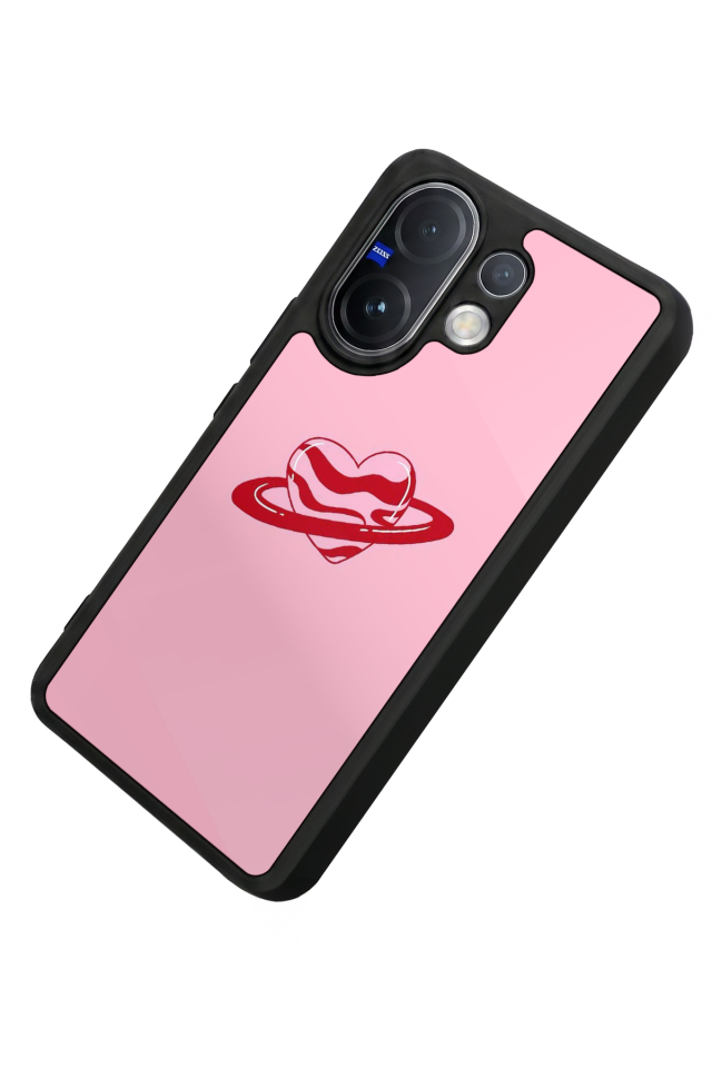 Vivo V60 Uyumlu Kalp Love Tasarımlı Glossy Premium Kılıf