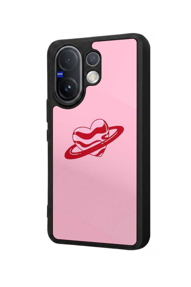 Vivo V60 Uyumlu Kalp Love Tasarımlı Glossy Premium Kılıf