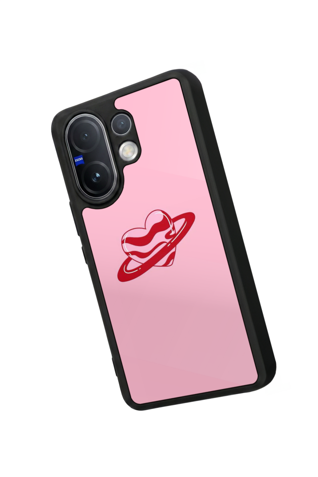 Vivo V60 Uyumlu Kalp Love Tasarımlı Glossy Premium Kılıf